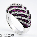 925er Silber Modeschmuck Ring mit Rubin (S-11230)